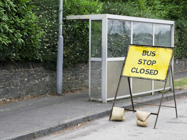 Closed bus stop