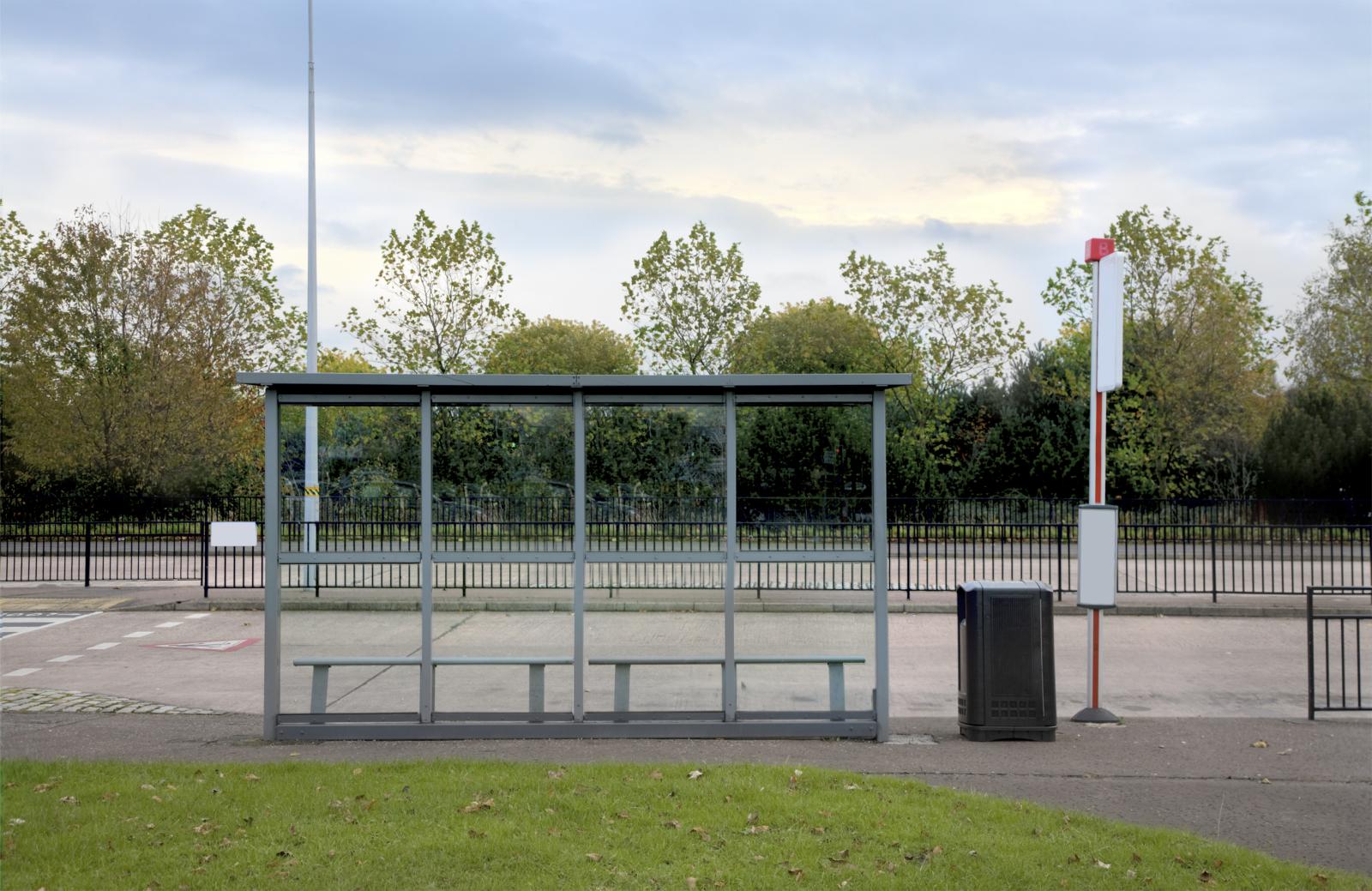 An empty bus stop