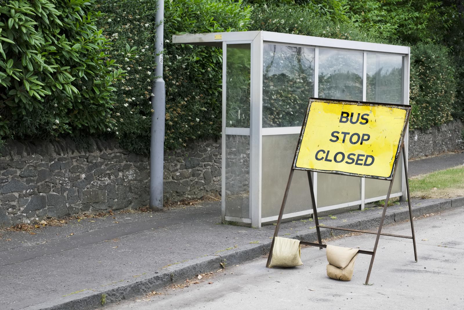 Closed bus stop