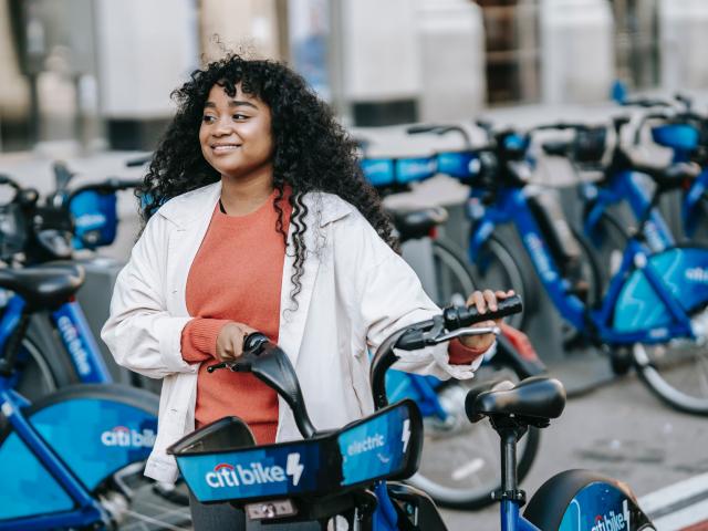 Woman with e-bike