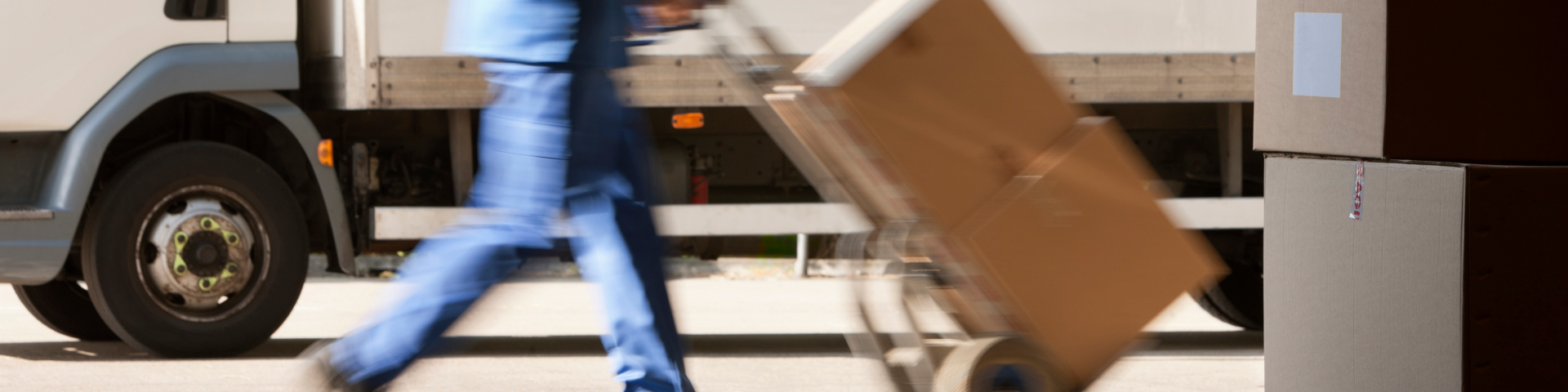 Delivery worker in front of white van