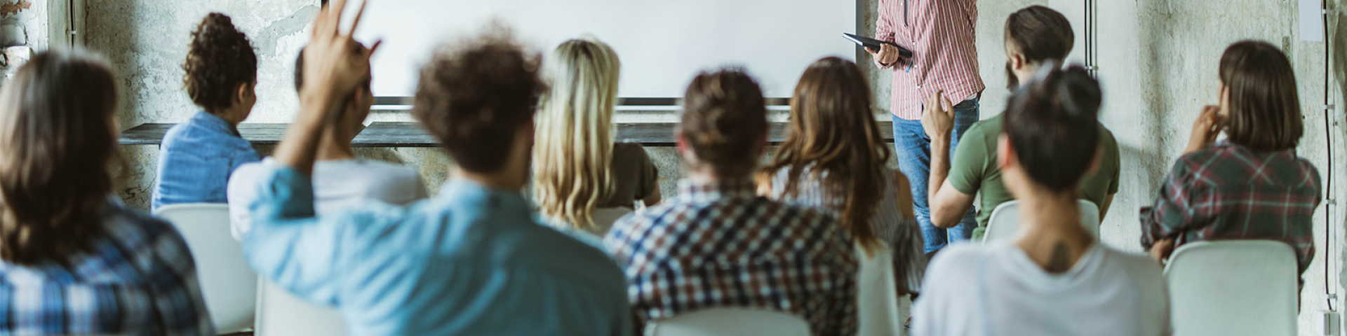 Young leaders at a presentation