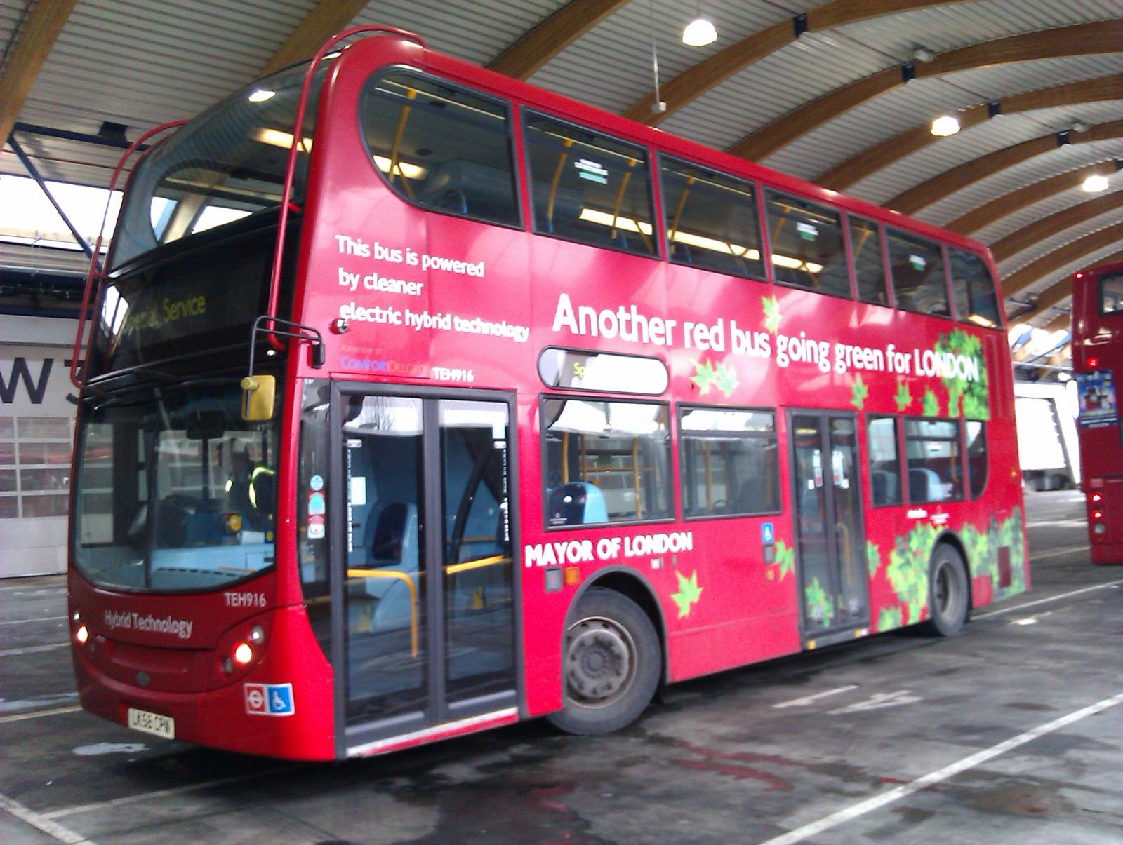 Buses at West Ham bus garage