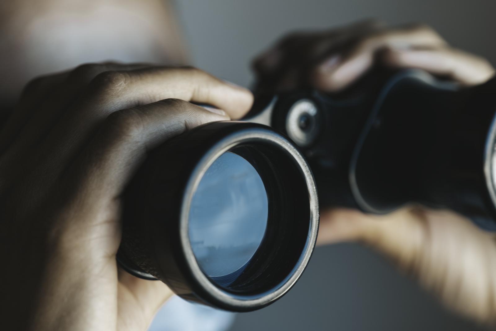 Woman with binoculars