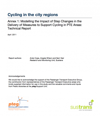 Cycling in the city regions tech report cover