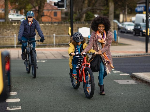 People using a crossing