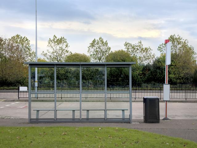 An empty bus stop