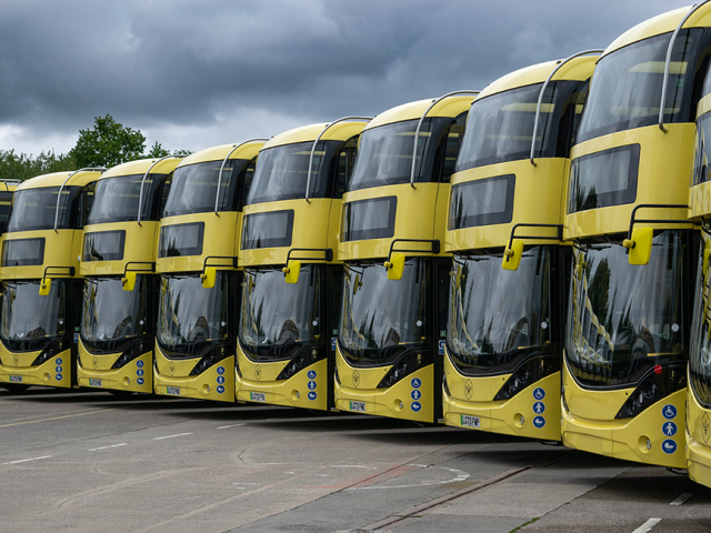 Bee Network branded buses in Greater Manchester 