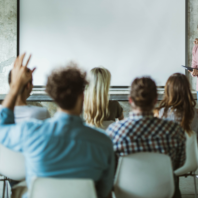 Young leaders at a lecture