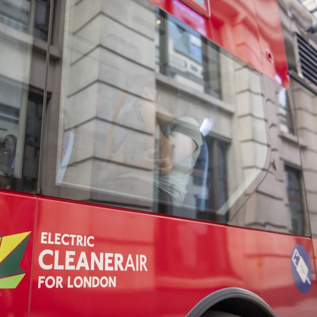 An electric bus in London