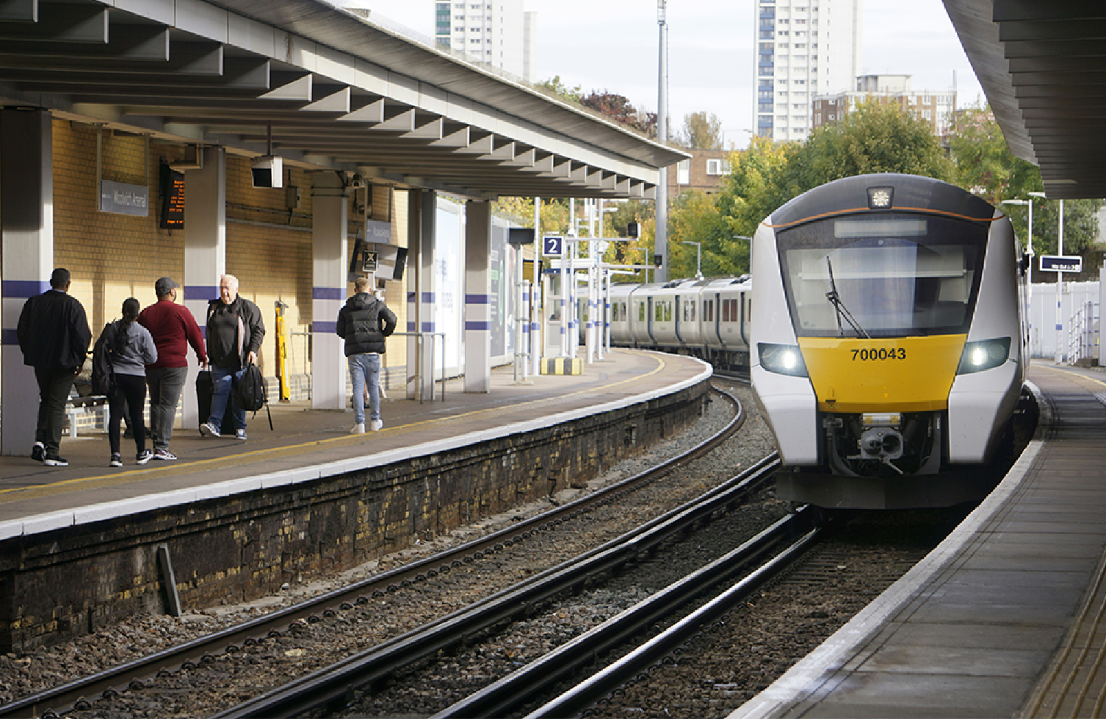 Train entering a station