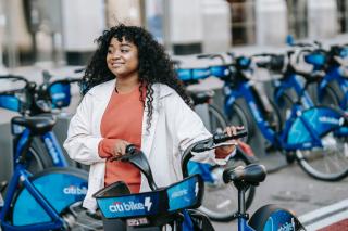 Woman with e-bike